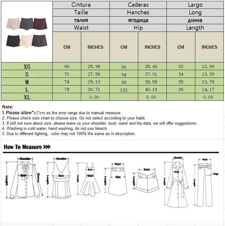 BSAY Shorts für Damen, modisch, Herbst und Winter, neu, bequem, lässig, einfarbig, seitlicher Reißverschluss, mittlere Taille, A-Linie, Culotte-Rock, Hose – Detail 1