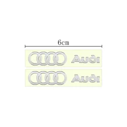 Sleek Reflective Metal Emblem Car Decals & Stickers (For audi 6cm 2pcs)