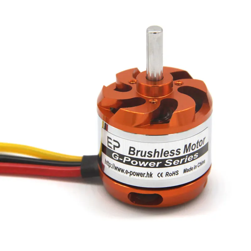 Moteur sans balais E-POWER D3536 750-1450KV, vue latérale avec dissipateur thermique et connecteurs.