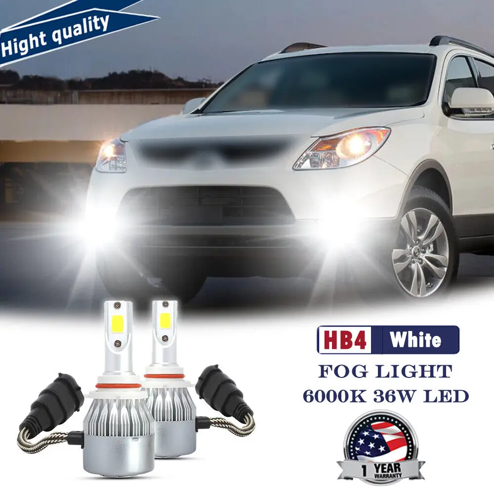 

2x Replace 36W 3800LM 9006 HB4 Xenon White Car LED Fog Light Driving Bulbs New