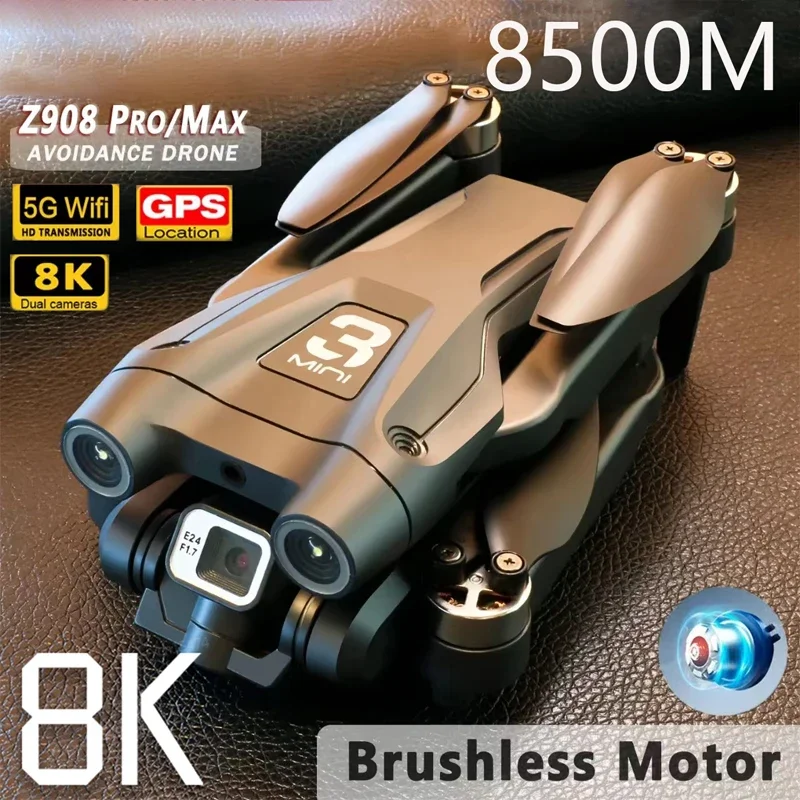 Z908Pro Max Drone Motore Brushless Dual 8K Gps Professionale Wifi Fpv 360 ° Active Evitamento Ostacoli Quadcopter Pieghevole Rc