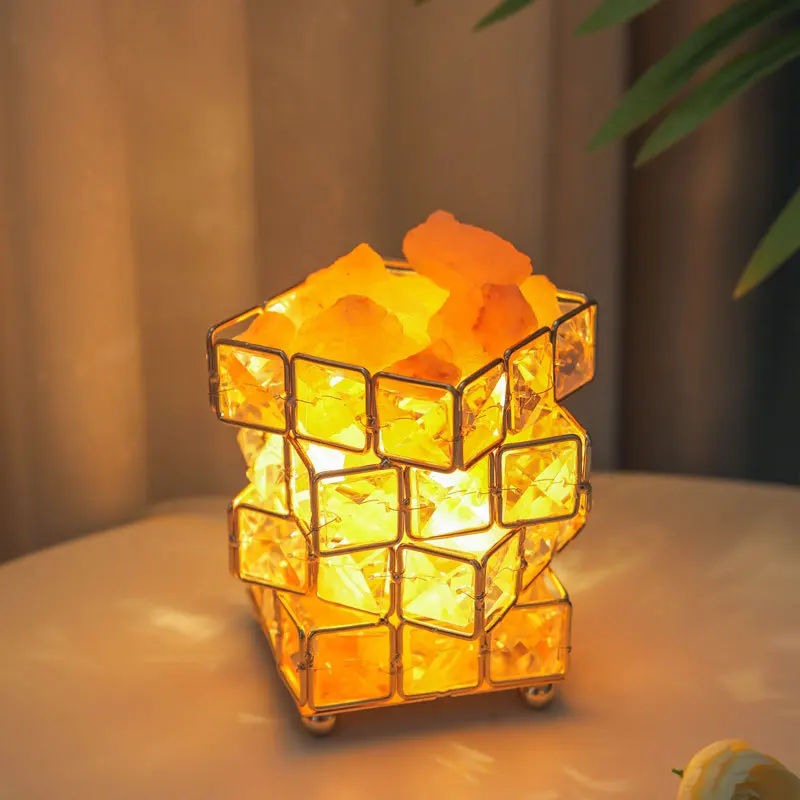 Cube Four Layer Crystal Table Lamp Creative Decoration Night Light For Bedroom Bar Atmosphere LED Light USB Charge_voghion.com