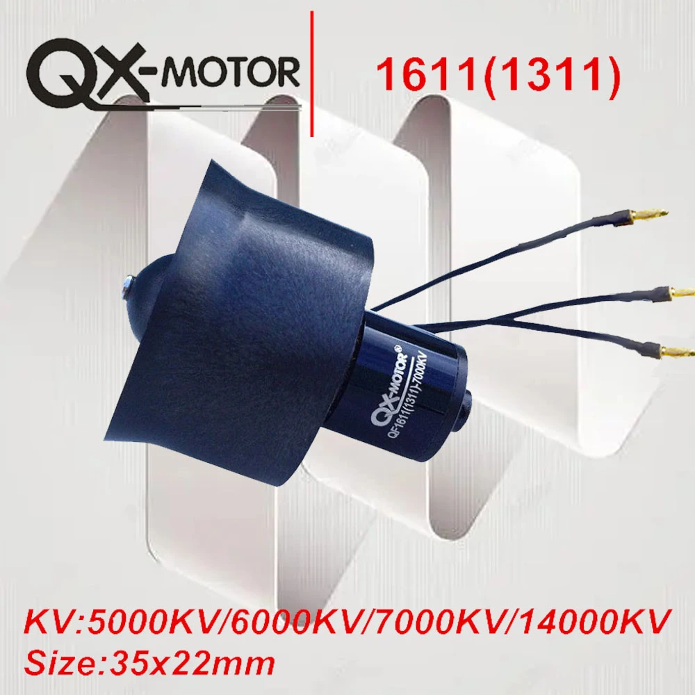 QX-Motor 30mm 6 Blades EDF Unit With QF1611 7000KV 14000KV 6000KV 5000KV Brushless Motor 5