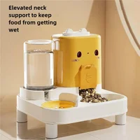 เครื่องให้น้ำและอาหารแมวแบบอัตโนมัติ 1 ชิ้น - ดีไซน์ชิ้นเดียว ป้องกันการหก ความจุขนาดใหญ่ 2