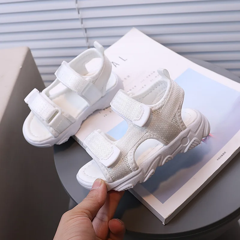 Summer Beach Sandals for Boys Korean Style Fashion Children Footwear Canvas Anti-slippery Soft-soled Kids Shoes Girl H04173