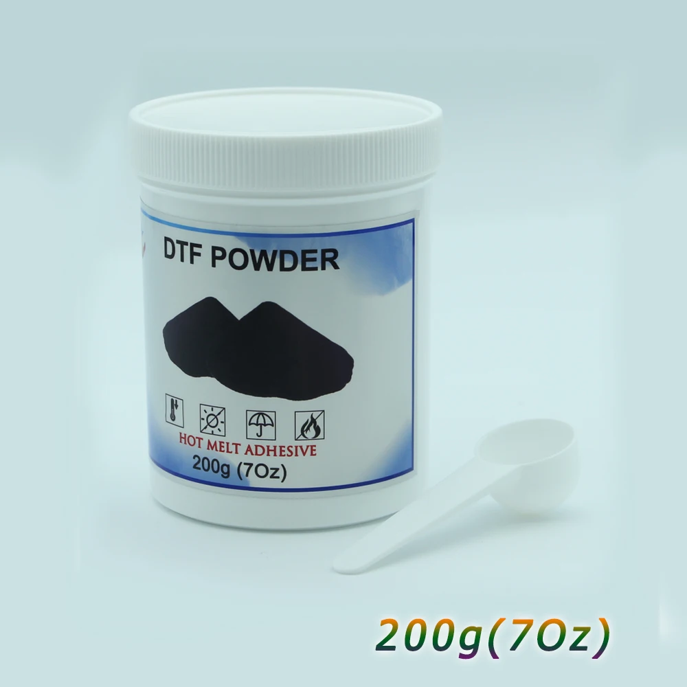 100g / 200g / 250g / 500g 고품질 DTF 블랙 파우더 (모든 원단용) 열전사 접착 파우더 (필름 직접 전사용)