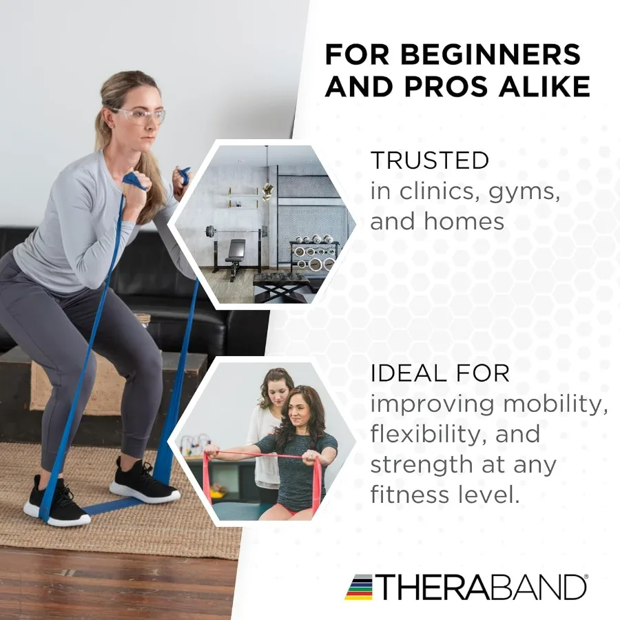 Resistance Band 25 Yard Roll, Non-Latex Professional Elastic Stretch Bands for Upper & Lower Body Exercise Workouts, Physical Th