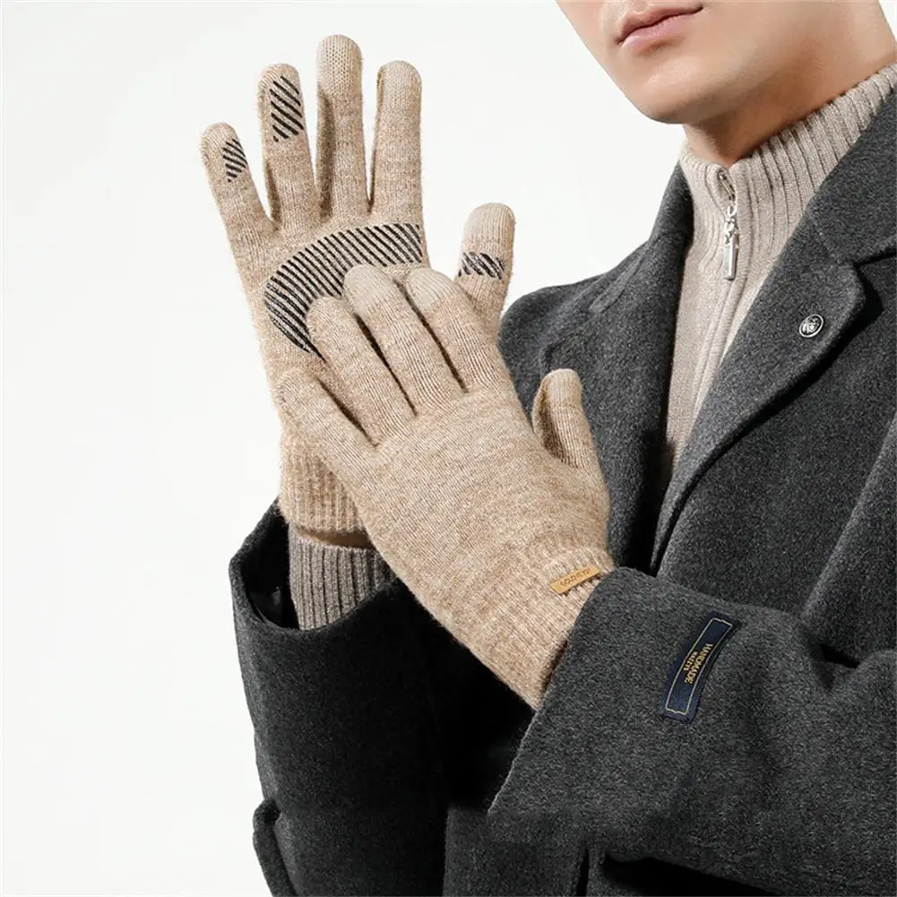 1 Pair Of Gloves Thick Winter Warm  Touch Screen Non-slip Gloves For Outdoor Hiking Cycling