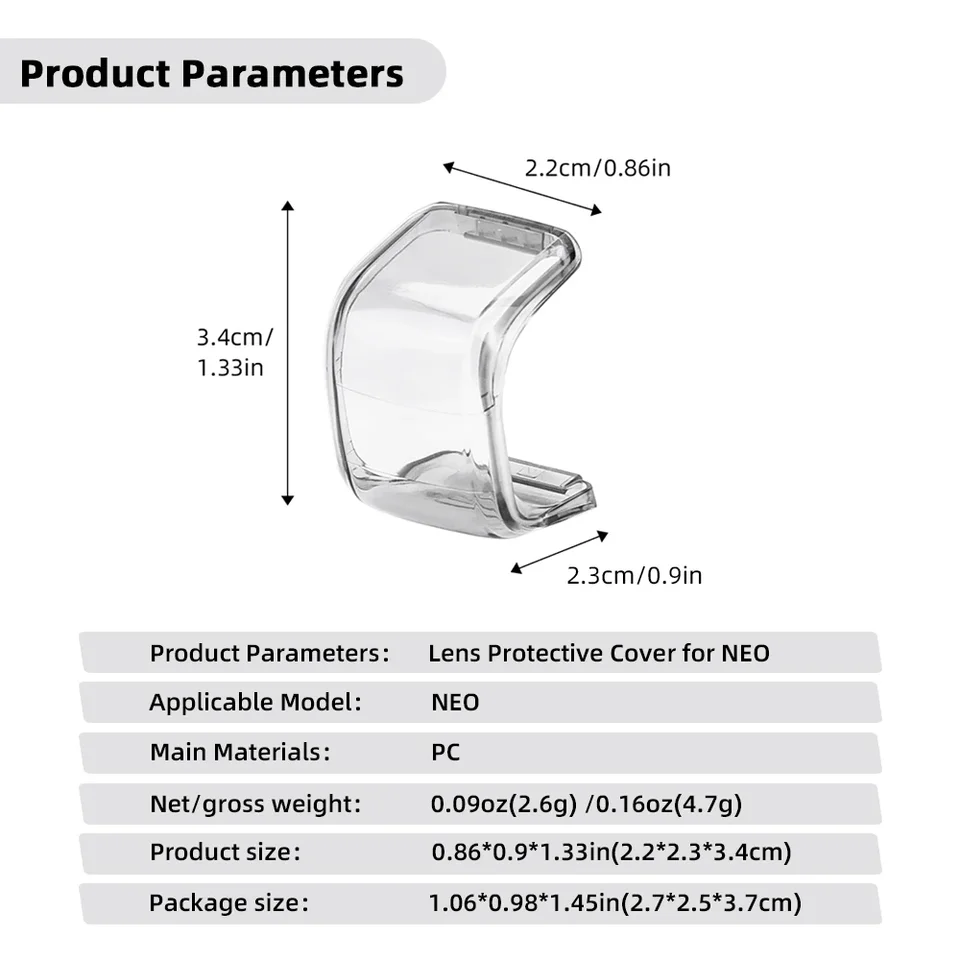 Copertura Protettiva Per Obiettivo DJI Neo - Antigraffio E Antipolvere Per Drone