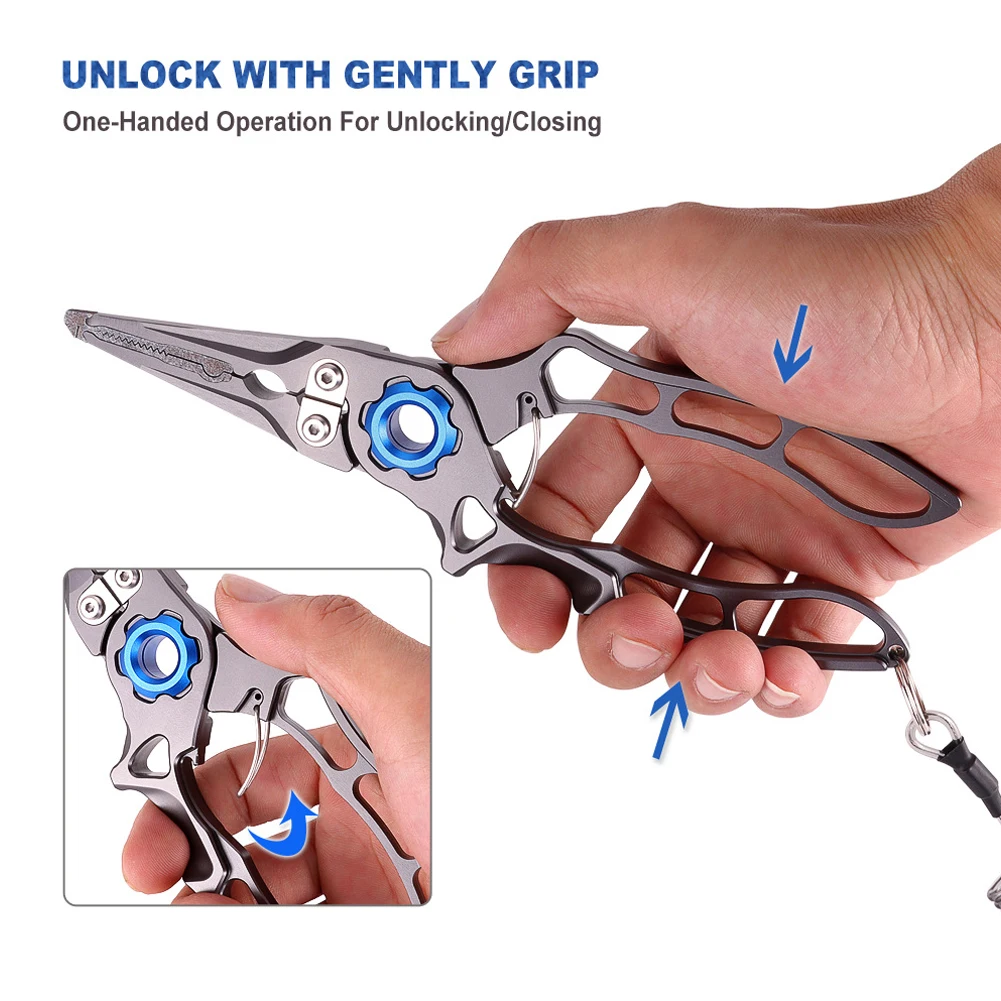 OUTKIT Mini Portable Aluminum Alloy Lure Fishing Pliers Braid Cutter Split  Ring Pliers Hook Remover Outdoor Fishing Tackle Tool
