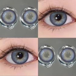 VISUASHOW Twinkle Black Colored Contacts for Natural Eye Beauty and Daily Makeup (Egypt Dark Blue)