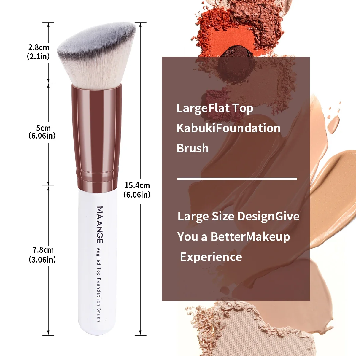 Makeup Brush Set 2PCS Foundation Flat Angled Kabuki Powder Blush Brush Liquid Soft Bristles Cosmetic Tools For