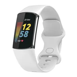 Silicone Sport Strap - Enhanced Soft Replacement Wristband - S (White)