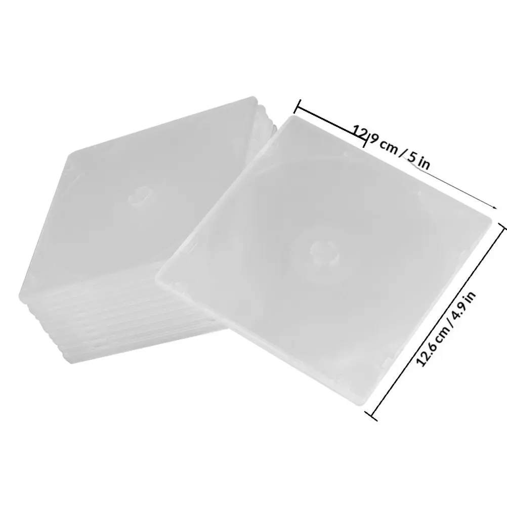 20Pcs 투명 Cd Dvd 케이스 박스 슬림 플라스틱 주최자 보관 상자 음악 영화 게임 Cd Dvd 클리어 용 보호 커버