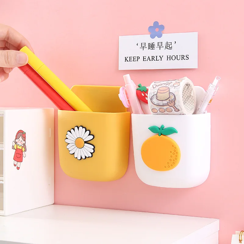 Wall-Mounted Storage Box Stationery organizer Stand For pens Phone Holder TV Remote Control Storage Box Home&Office accessories