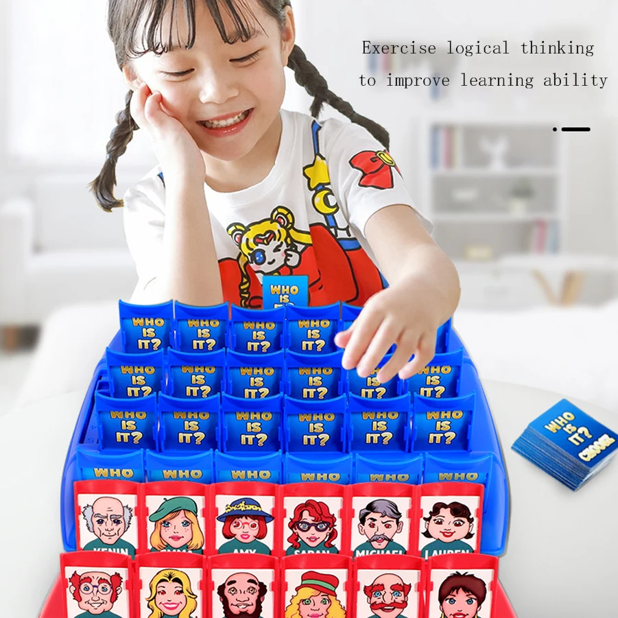 Guess who I am Board game Card game Children's puzzle board toy board parent-child interactive intelligence 4