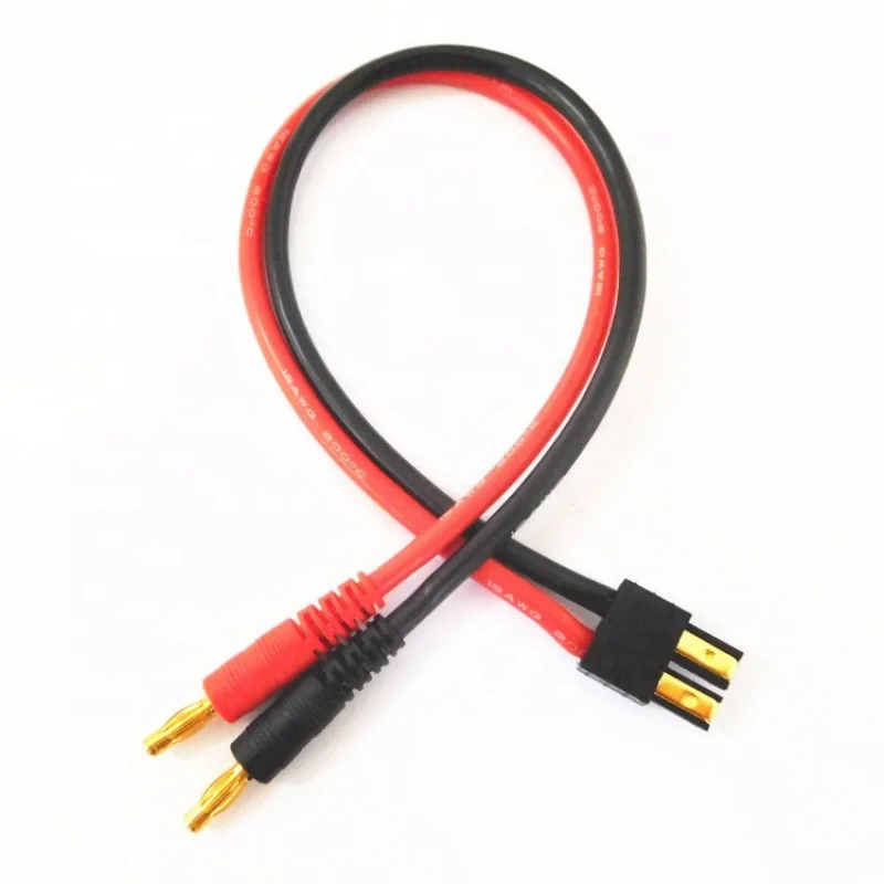 

Male TRX to 4mm Banana Bullet Connector Plug Leads Power Adapter Cable 12AWG 30cm For RC Lipo Battery Charger