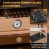 Cigar Cabinet, Desktop Humidor Light Control System with Spanish Cedar Wood Shelves, 3 Humidifiers and Accessories Drawer 5