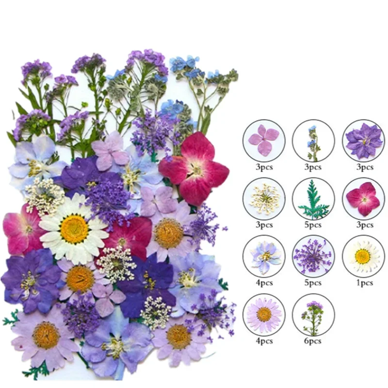 

Сухие цветы ручной работы 40 шт., закладки, резка и наклеивание смолы, украшения ручной работы, свечи и украшения из смолы