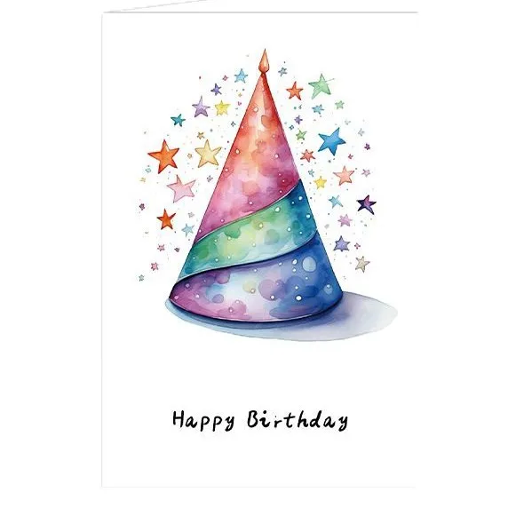 24pcs Watercolor Birthday Cards Birthday Party Decoration Kids Favors Greeting Cards Wedding Birthday Baby Shower Party Supplies