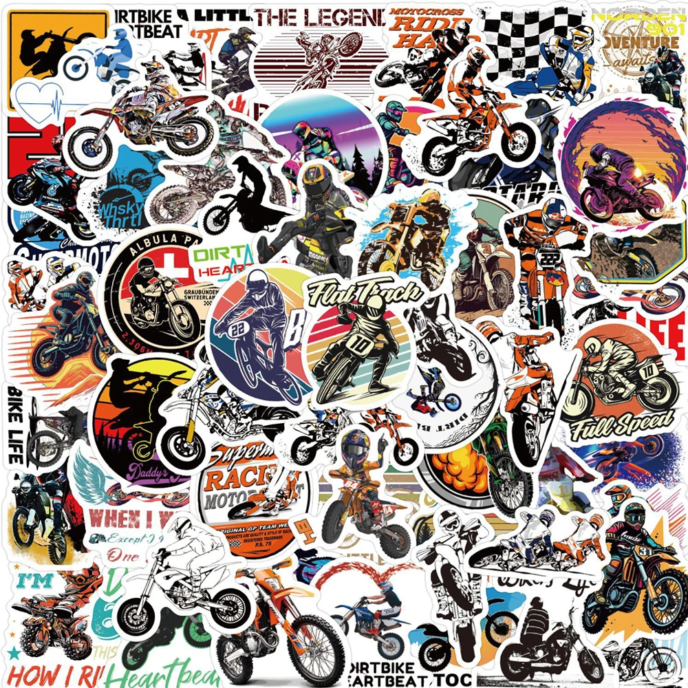 10/30/60PCS Cartoon Graffiti Fun Wilderness Off-road Vehicle Sticker DIY Skateboard Laptop Outdoor Landscape Waterproof Sticker 50pcs outdoor adventure stickers hiking camping travel wilderness adventure nature stickers for water bottles car decal laptop