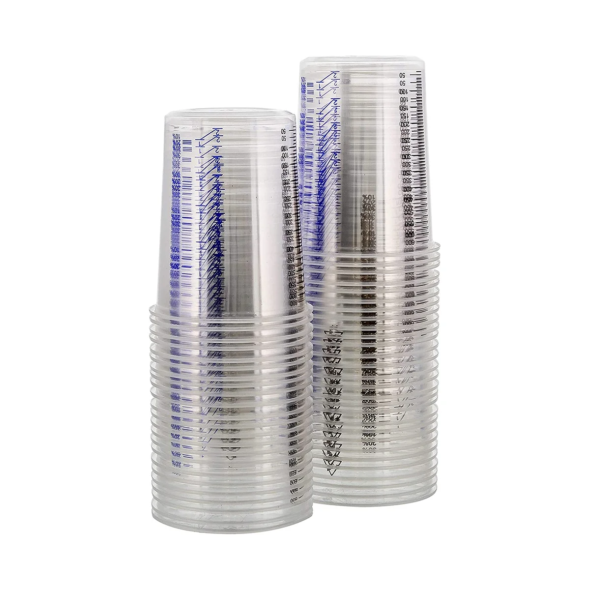 

20 унций (600 мл) одноразовые Гибкие прозрачные мерные пластиковые смешивающие чашки-50 Чашек-используется для краски, смолы, эпоксидной смолы, искусства