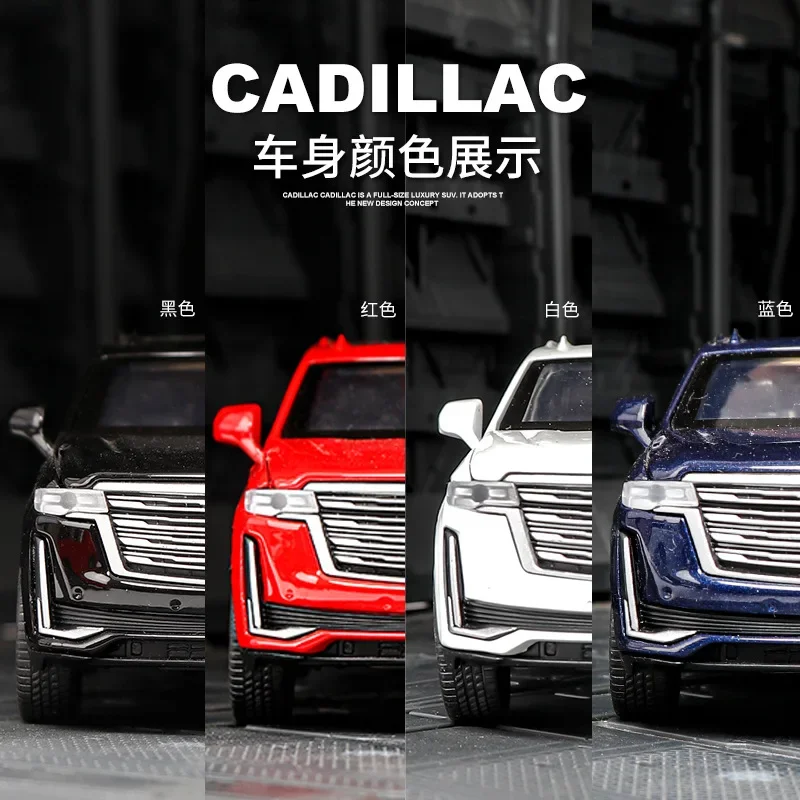 1:32 Cadillac Escalade off-road vehicle Simulation Diecast Metal Alloy Model car Sound Light Pull Back Collection Kids Toy Gifts