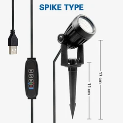 LED Decorative Spotlight with Time Control & Dimming - 5W Indoor Uplight (Spike type)