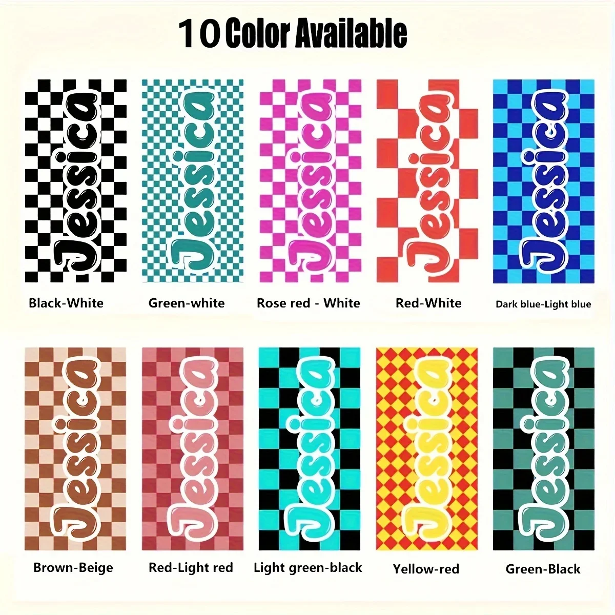 Custom Brown Checkered Beach Towel 6 | ustom Brown Checkered Beach Towel 5