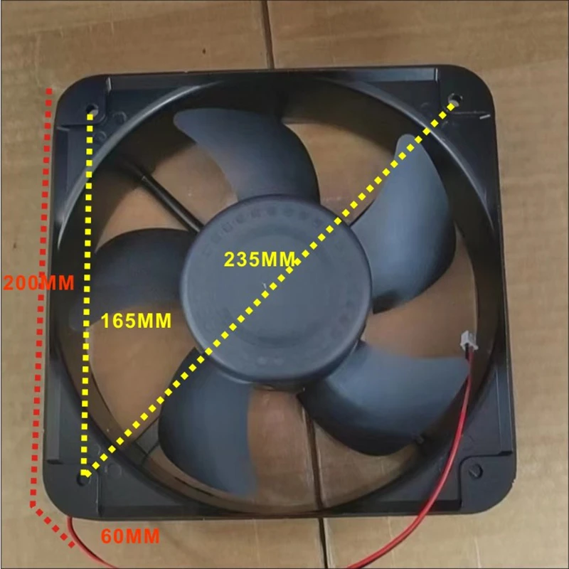 Ventilador de Refrigeração Industrial Quadro do Metal Fios Fluxo Axial Armário Novo dc 20060 20cm 12v 24v 200x200x60 mm 220v - Imagem 2