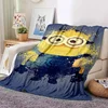 3D Printed Cartoon Cute Big Eyes A-Minions Blanket Soft and Comfortable Children's Nap Blanket Portable Travel Blanket 3
