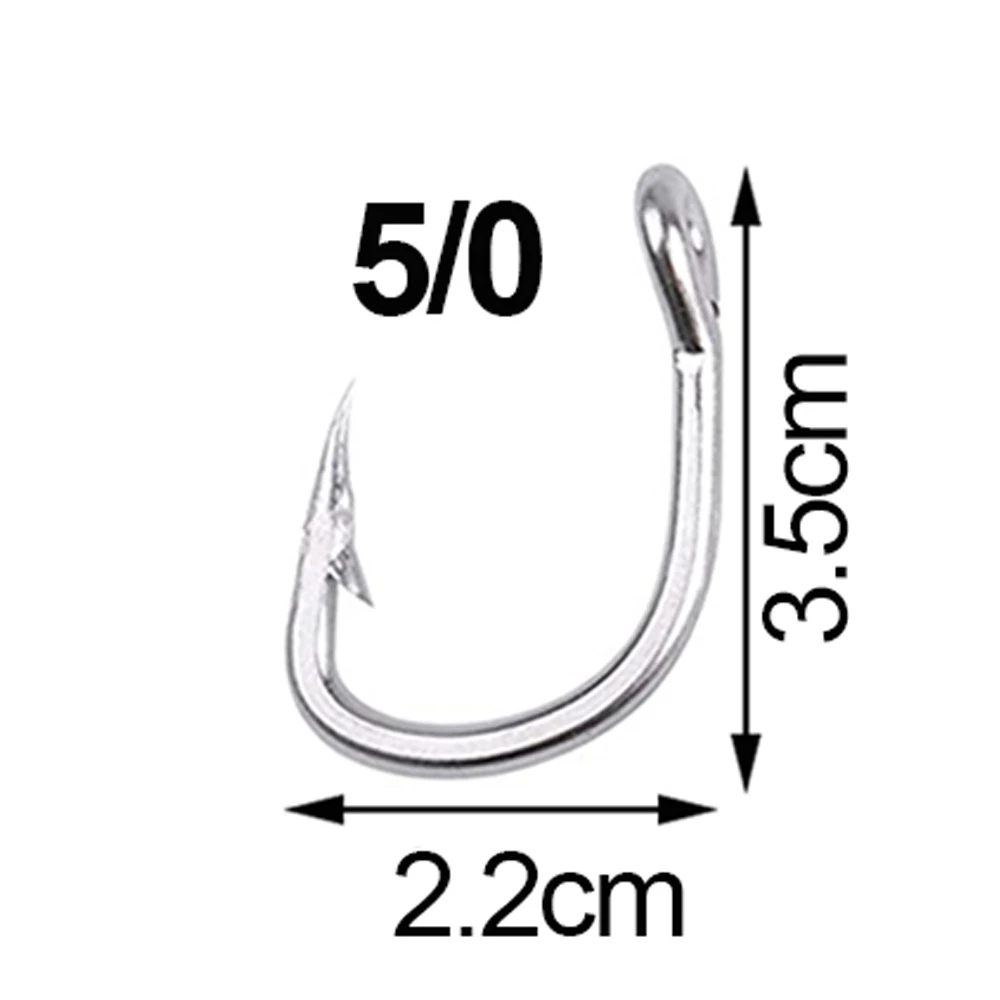 50PCS 3X Saltwater Circle Hooks Live Bait Fishing Hooks Super Stainless  Steel Big Game Fish Hooks for Tuna Fishing 2/0-12/0