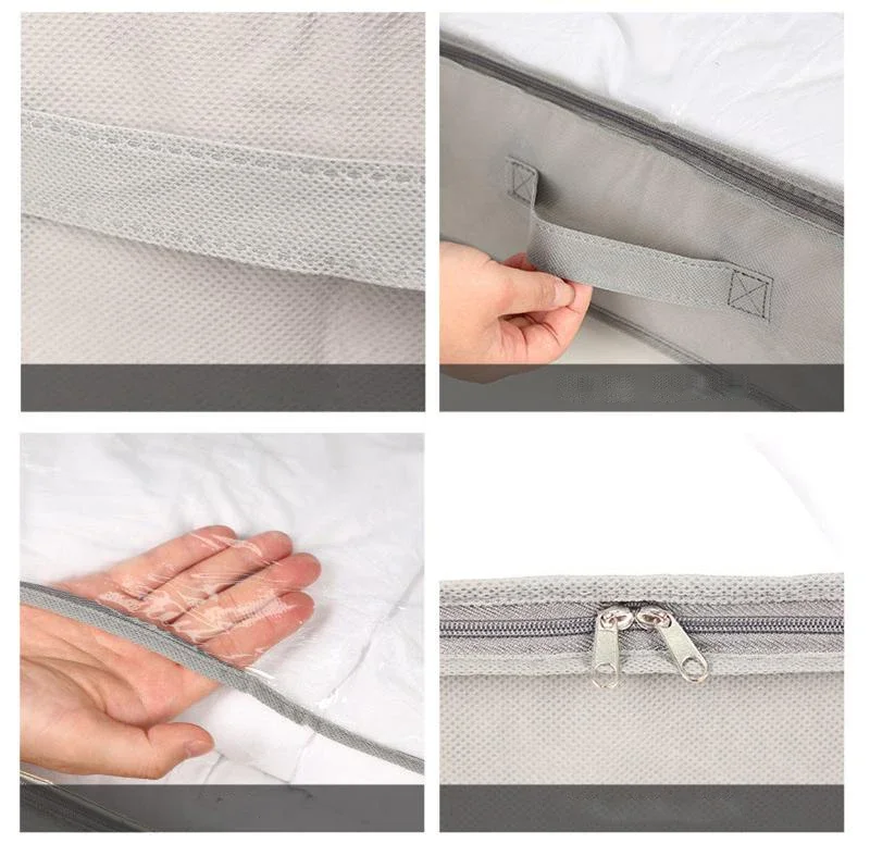 6PCS Quilt Storage Bag Large Capacity Quilt Storage Box Foldable Clothes Dust Storage Box Underbed Storage Boxes 3