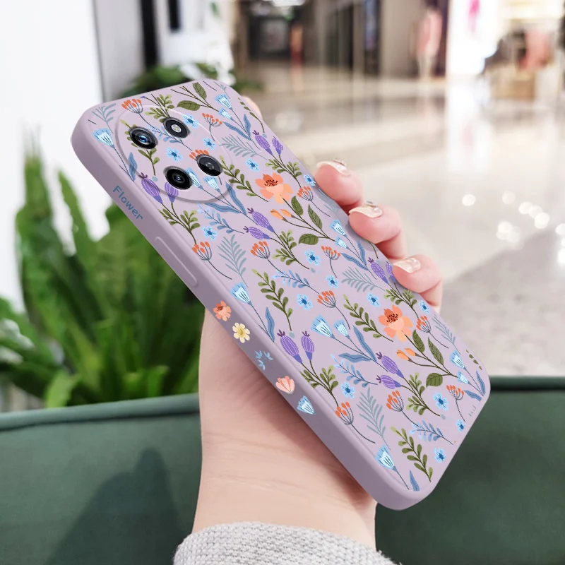 Brilliant Floral Liquid Silicone Phone Case Cover