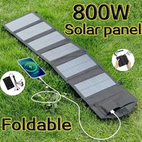 6 fois 800W panneau solaire pliable 20 w/h panneaux solaires portables chargeur USB 5V DC puissance pleine temps panneau solaire alimentation Mobile 2