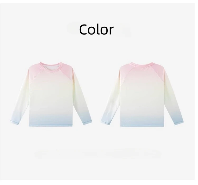 Children's Yoga Shirts Long Sleeve Boys Girls Sports Tops Gradient Loose Kids Sportswear Gym Tees Quick-dry T-shirts For Fitness 17