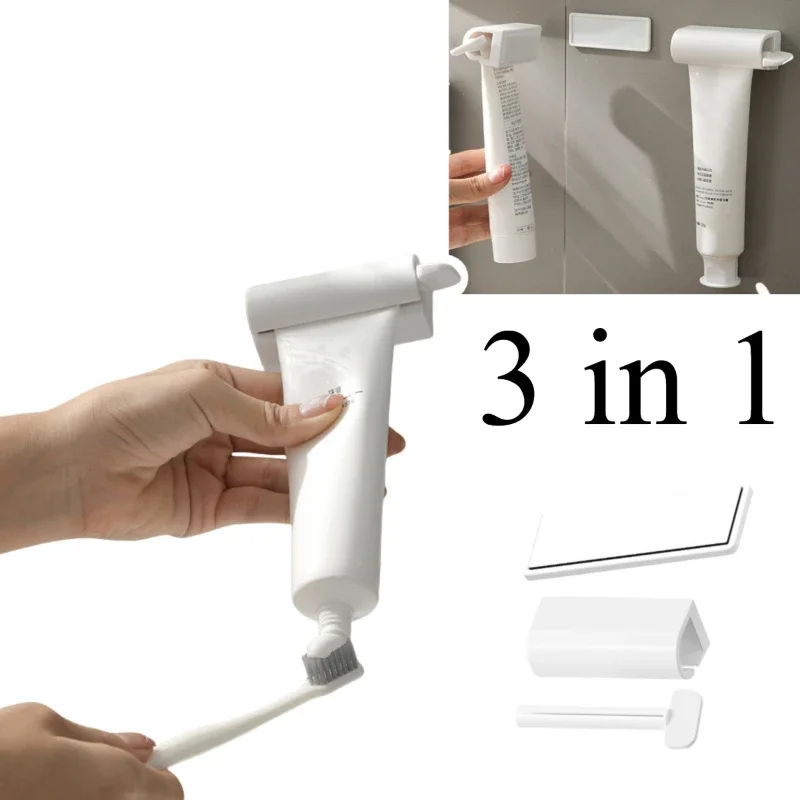 Tooth Brush Holder Bathroom Accessories Wall Toothpaste Squeezer Magnetic Lazy Squeeze Toothpaste Clip Bathroom Rack