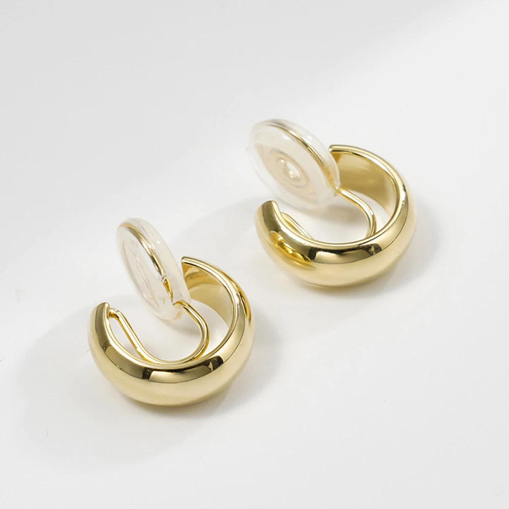 C Shape Metal Clip on Earrings Non Pierced for Women ear clip earrings clip earrings ear clip