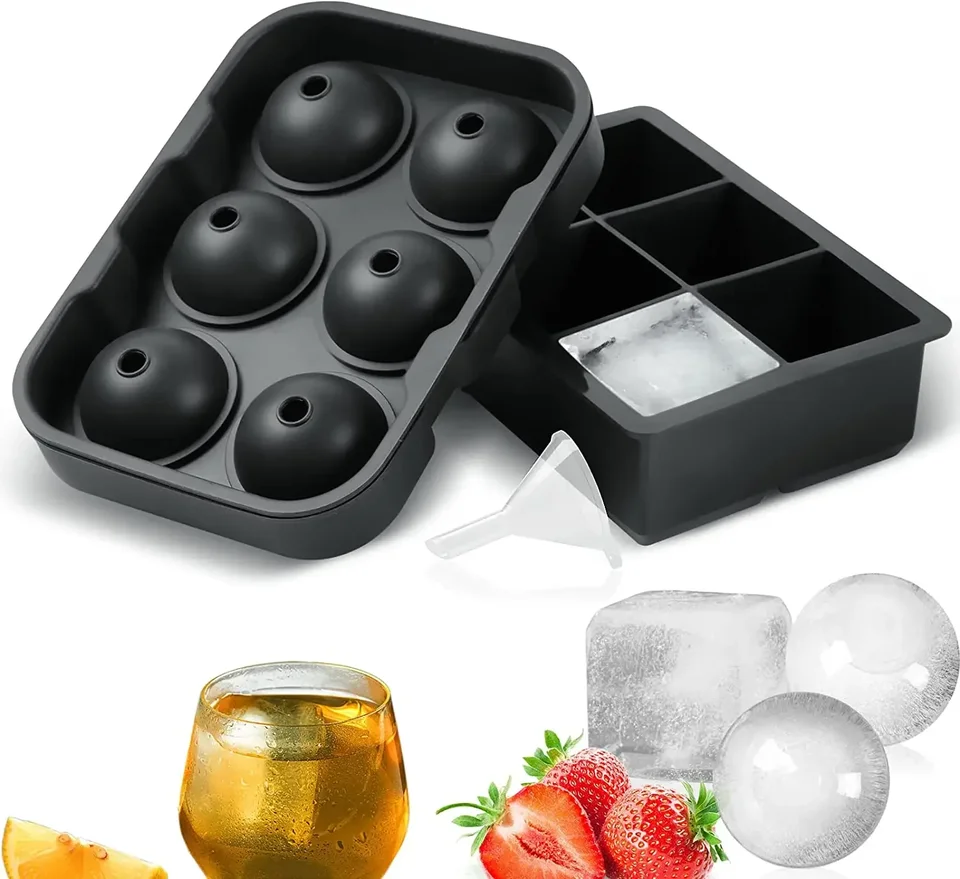 3 Vassoi Per Cubetti Di Ghiaccio In Silicone Con Coperchio, Impilabili, Facili Da Sformare, Per Cocktail E Whisky