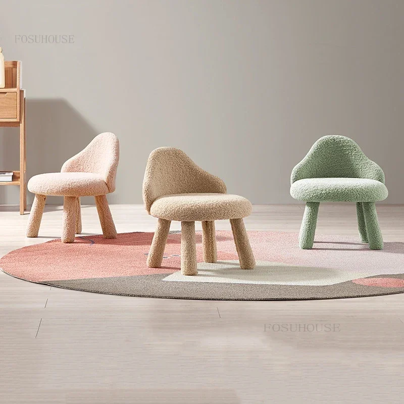 Fabric Home Furniture Living Room Children's Chairs Kids Nursery Kindergarten Backrest Chair for Small Apartment Study Low Stool