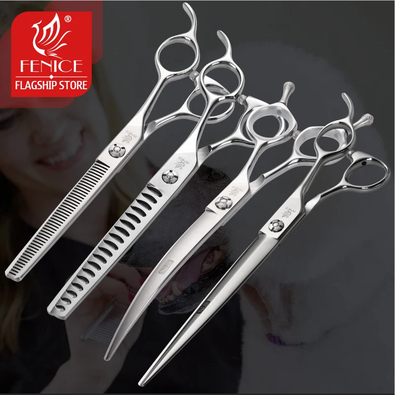 

Fenice 6.5/7.0/7.5 inch Professional JP440C Pet Grooming Dog Scissors Cutting Shear Curved Scissors Thinning Pets Scissors