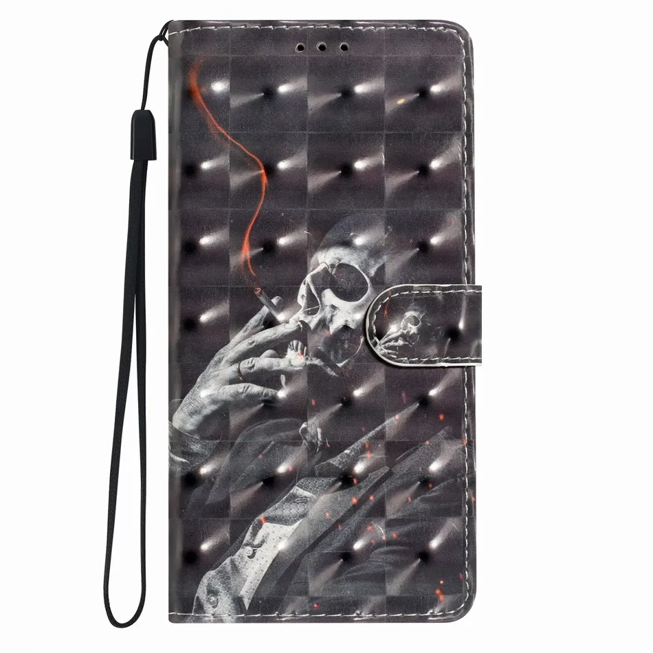 Adorable Owl Cat Print Phone Case with Wallet and Card Holder