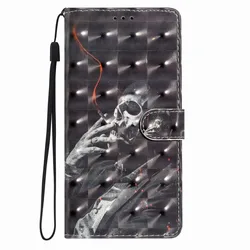 Adorable Owl Cat Print Phone Case with Wallet and Card Holder - Y5 2018 (S Skeleton P4)