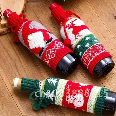 

Wine Bottle Cover Christmas Decorations Merry Christmas For Home Ornament Xmas Table Decor new year2021 Navidad Gift