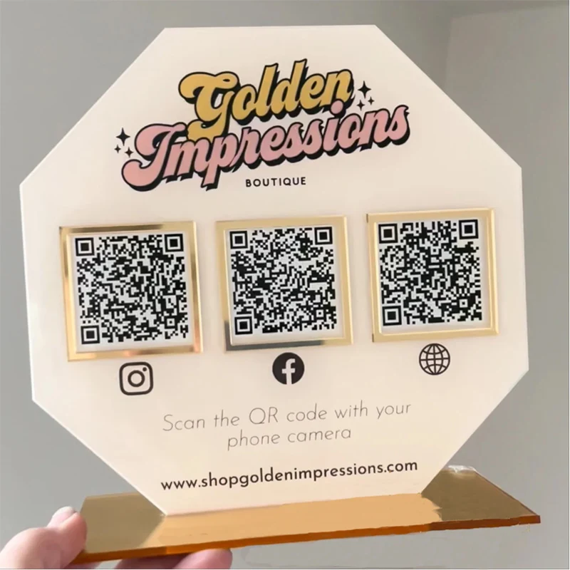 Multi Qr Code Business Social Media Sign Salon Sign Beauty Sign Parrucchieri Estetista Sign Google Sign Pop-Up Shop Sign