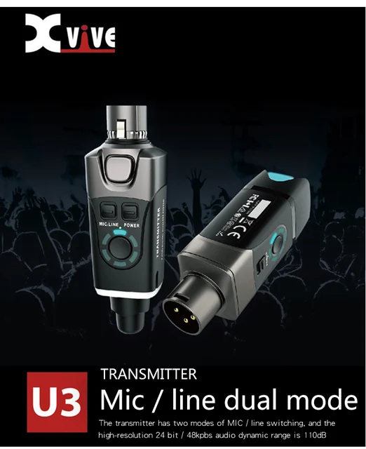 Xvive XV-U3デジタルワイヤレスシステム　中古 Xvive XV-U3/CU3 マイクロフォン デジタルワイヤレスシステム ハード