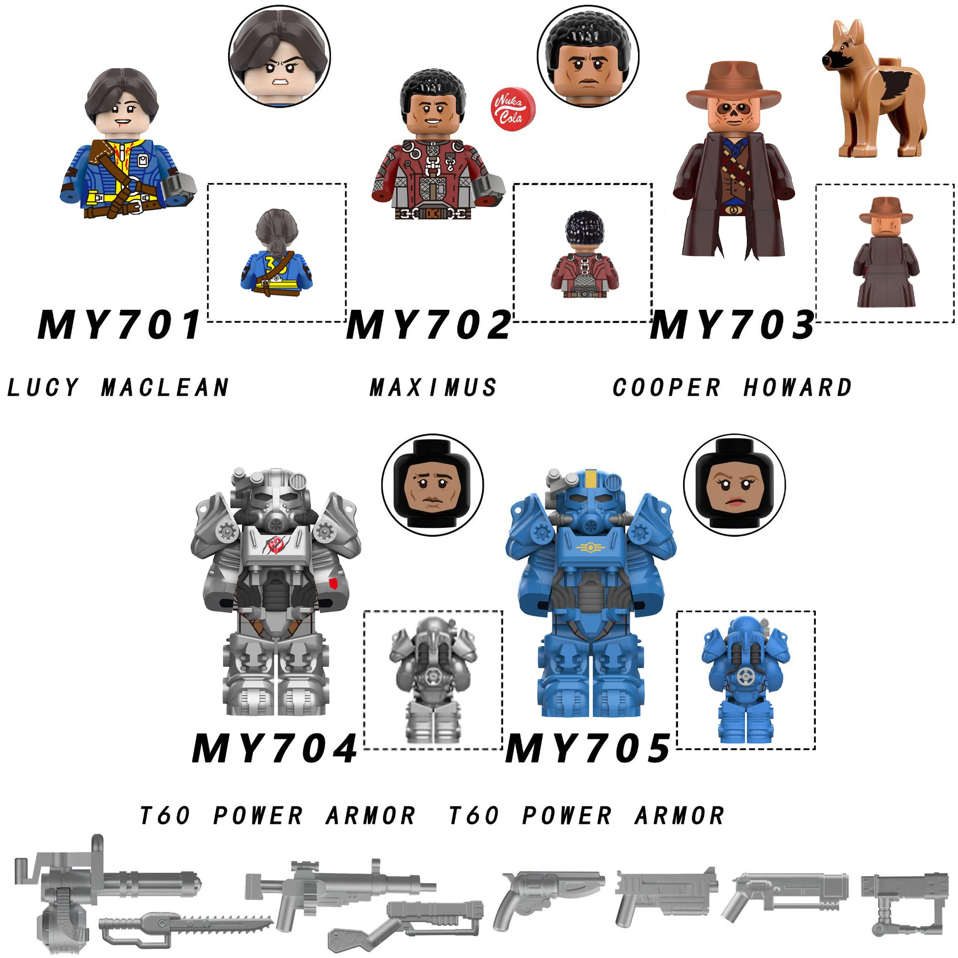 新しい BoS ゲーム T60 パワーアーマー陸軍将校兵士フィギュア