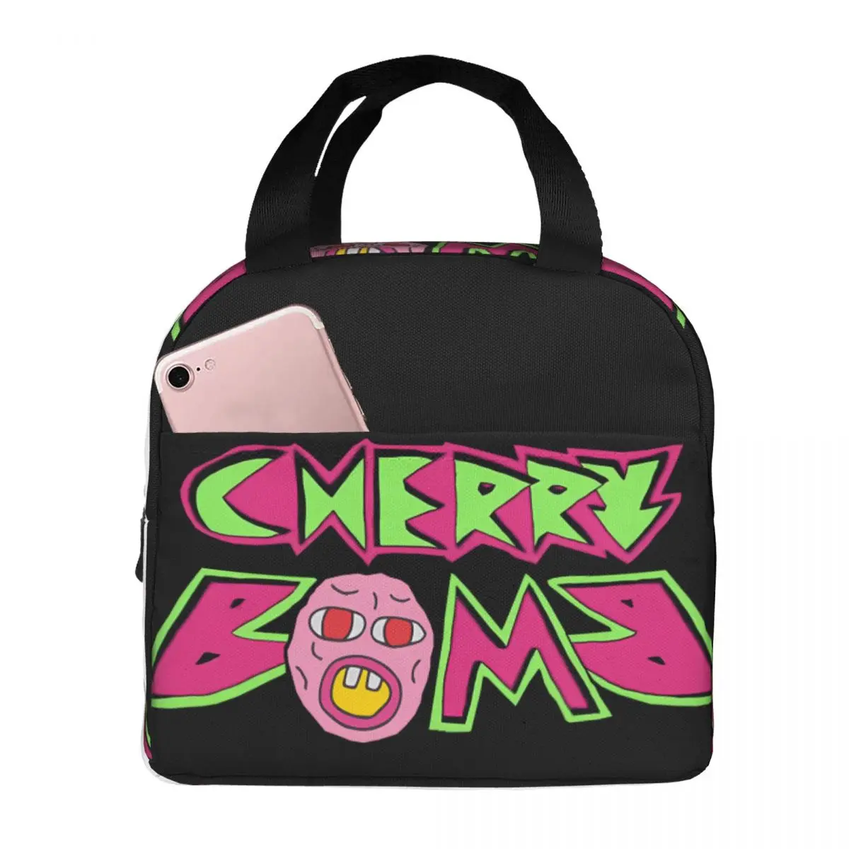 Cherry Bomb Lunch Bag Unisex Portable Cooler Insulated Lunch Box Food Bento Box