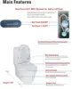 Small One Piece Toilet 23" Depth Modern Compact Short Design with Matte Black Button for Small Tiny Mini Bathroom 12" Rough-in 3