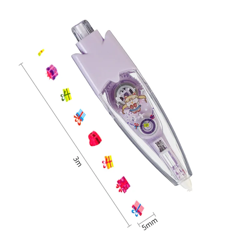 Cartoon Floral Sticker Tape Pen: Fun Kids Stationery Cartoon Floral Sticker Tape Pen: Fun Kids Stationery